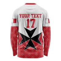 Custom Malta Football Champions Long Sleeve Shirt Sporty Style