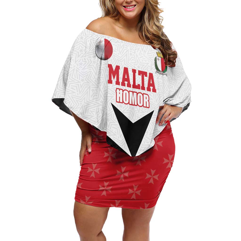 Custom Malta Football Champions Off Shoulder Short Dress Sporty Style