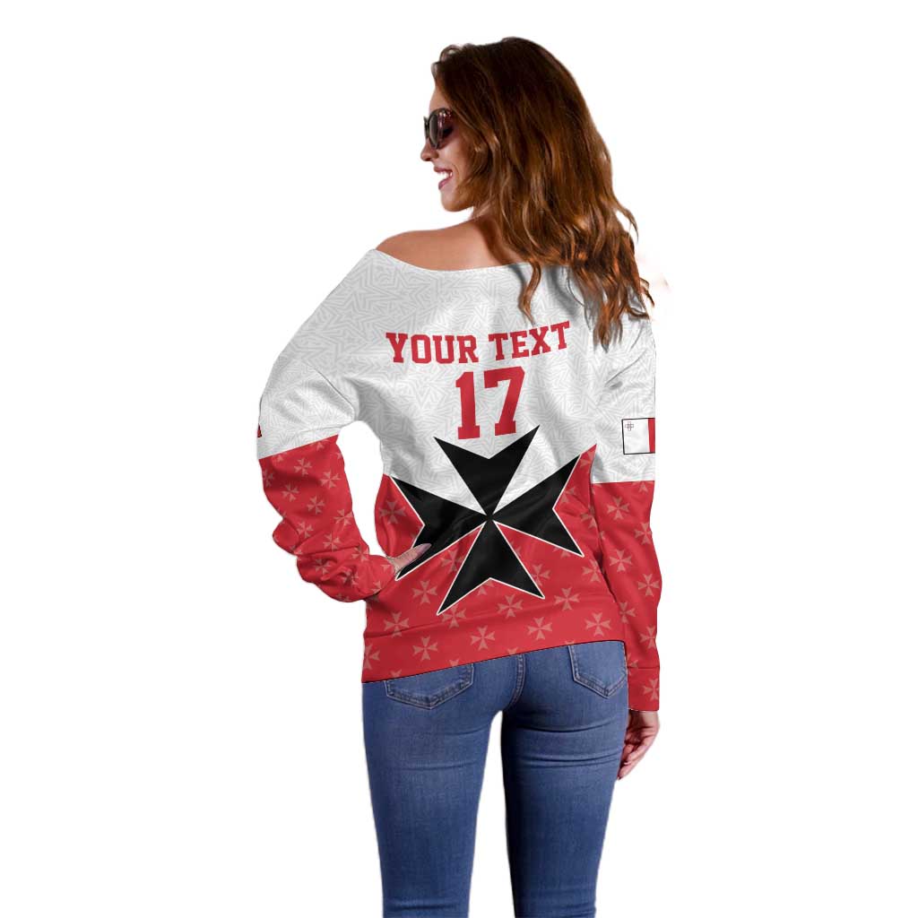 Custom Malta Football Champions Off Shoulder Sweater Sporty Style