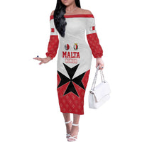 Custom Malta Football Champions Off The Shoulder Long Sleeve Dress Sporty Style