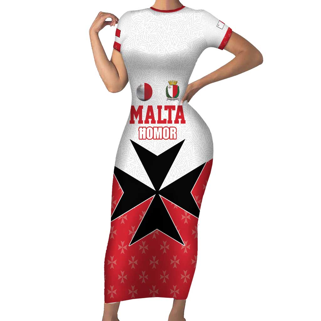 Custom Malta Football Champions Short Sleeve Bodycon Dress Sporty Style