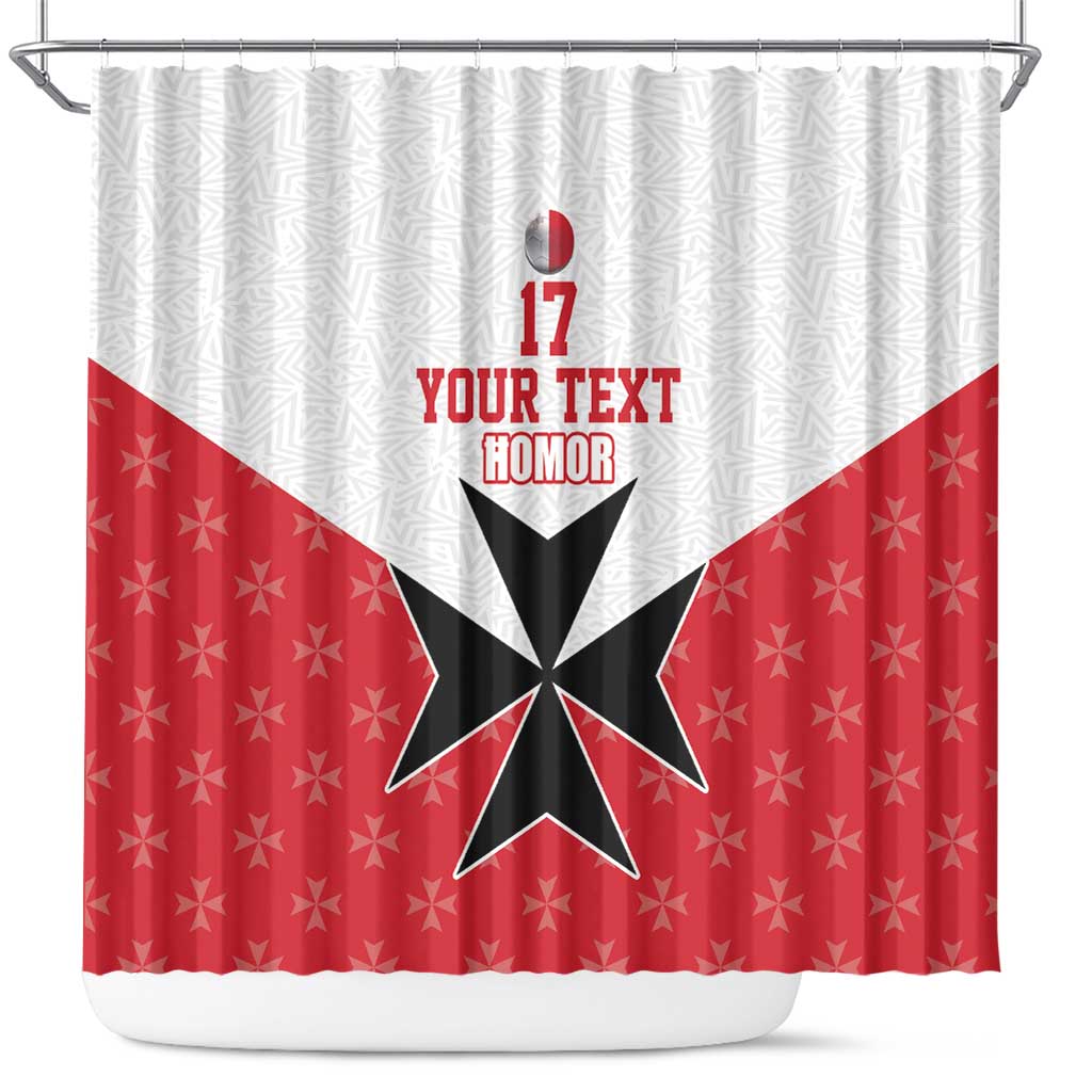 Custom Malta Football Champions Shower Curtain Sporty Style