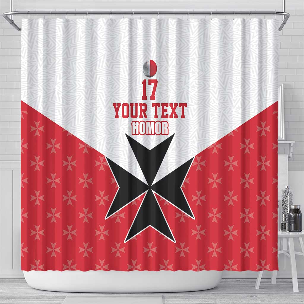 Custom Malta Football Champions Shower Curtain Sporty Style