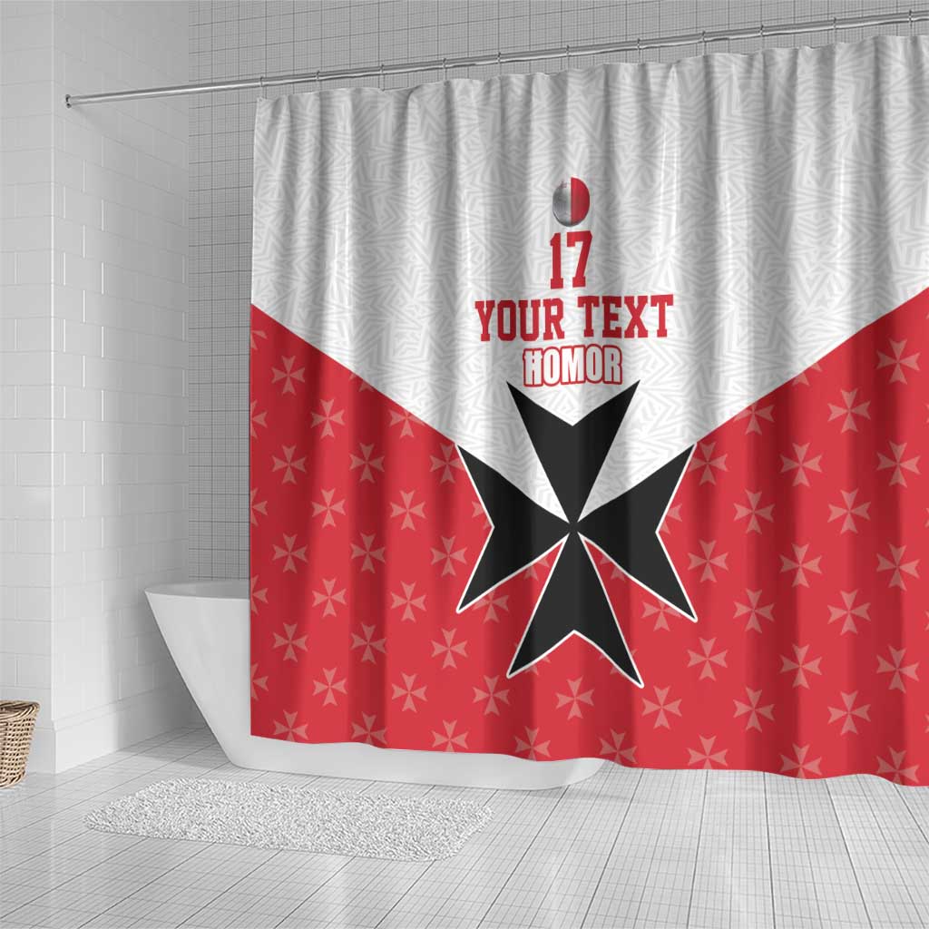 Custom Malta Football Champions Shower Curtain Sporty Style