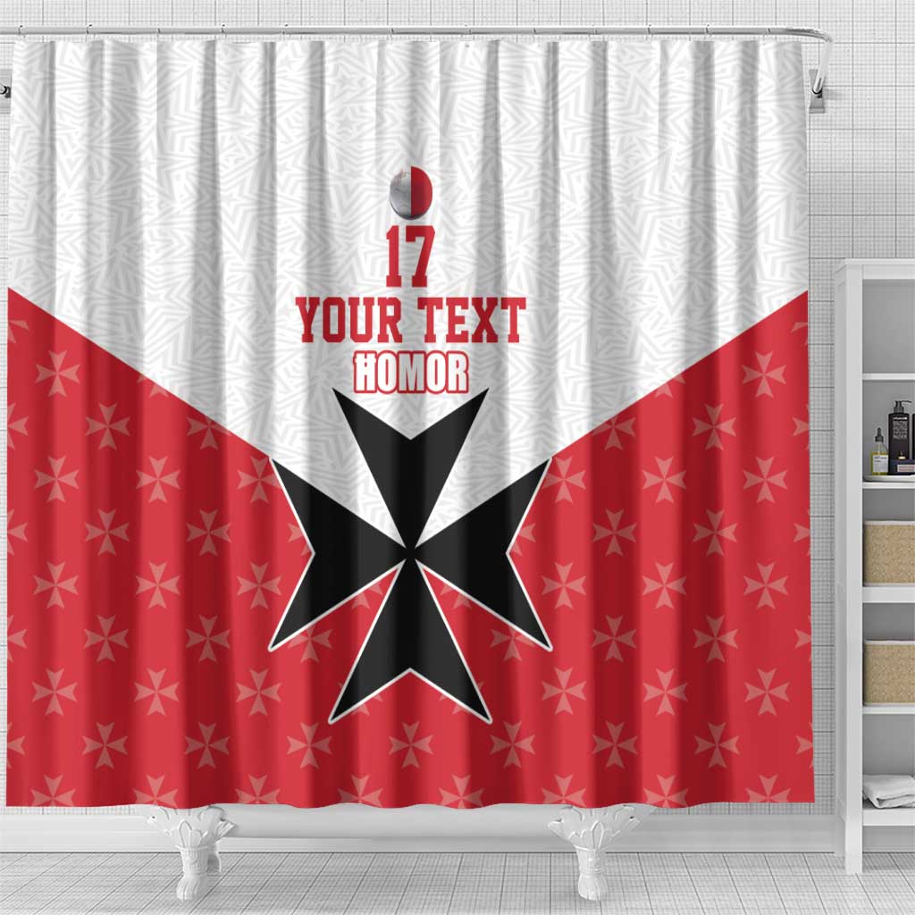 Custom Malta Football Champions Shower Curtain Sporty Style