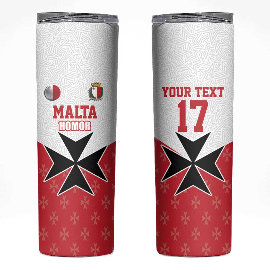 Custom Malta Football Champions Skinny Tumbler Sporty Style