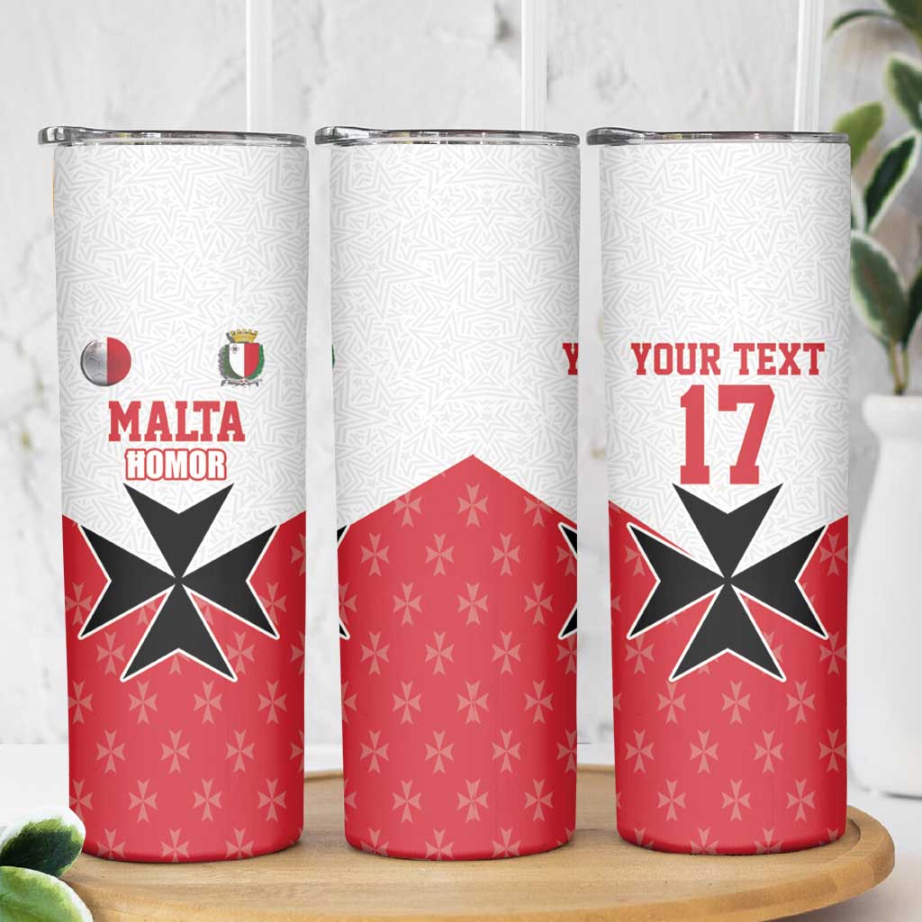 Custom Malta Football Champions Skinny Tumbler Sporty Style
