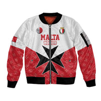Custom Malta Football Champions Sleeve Zip Bomber Jacket Sporty Style