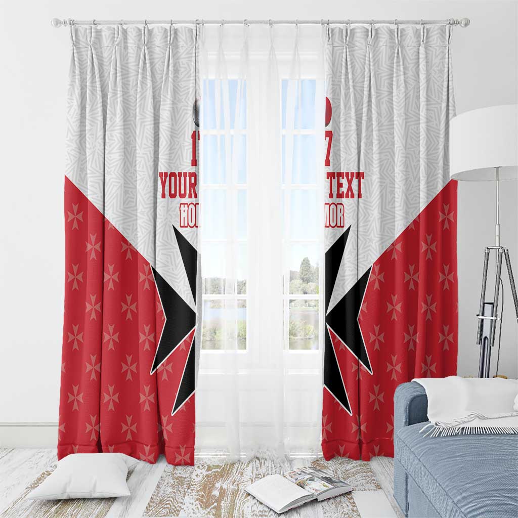 Custom Malta Football Champions Window Curtain Sporty Style