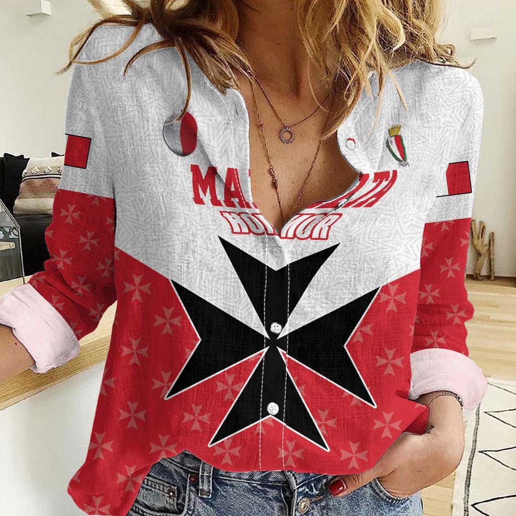 Custom Malta Football Champions Women Casual Shirt Sporty Style