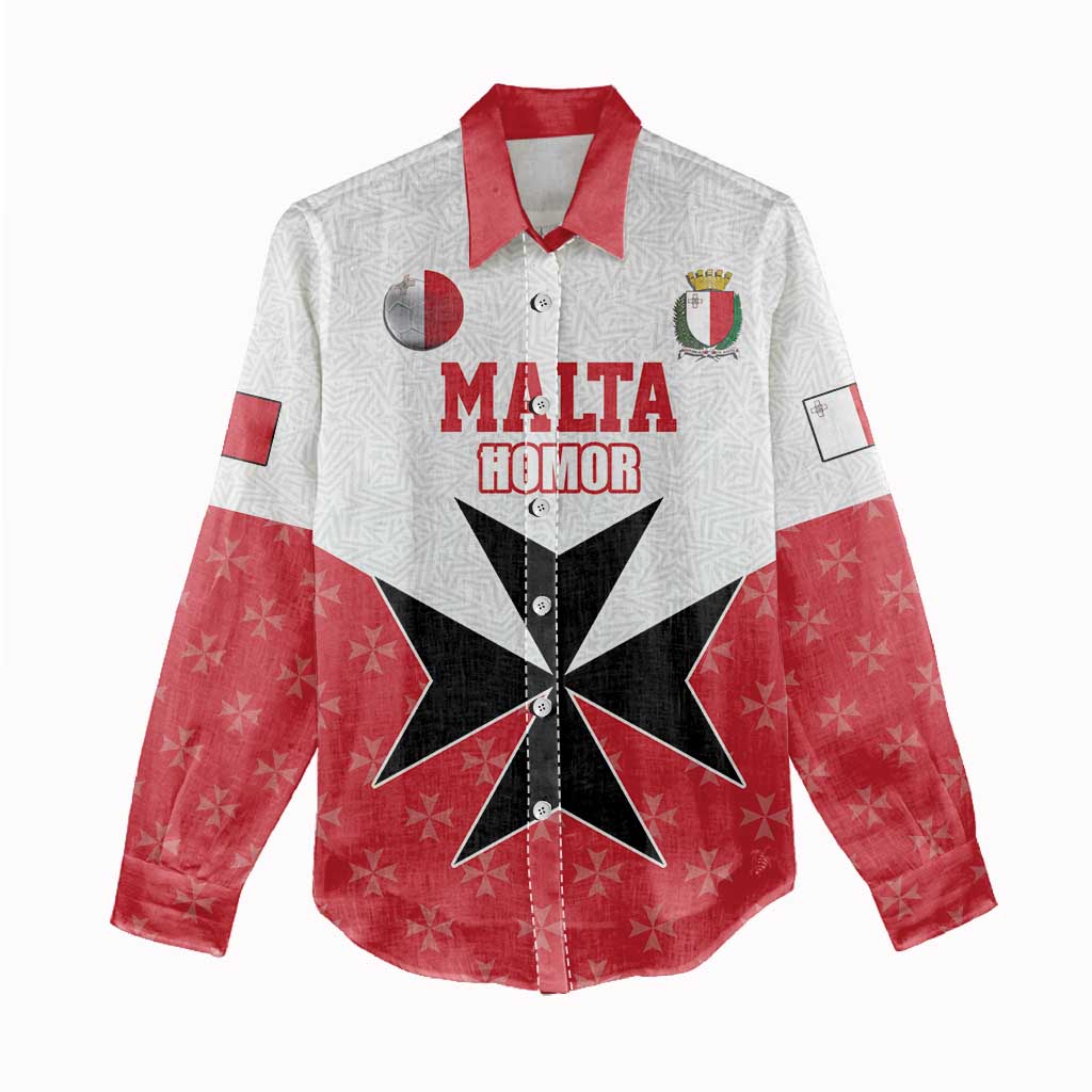 Custom Malta Football Champions Women Casual Shirt Sporty Style