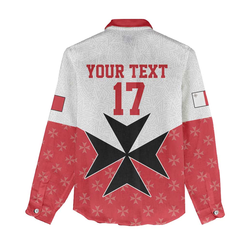 Custom Malta Football Champions Women Casual Shirt Sporty Style