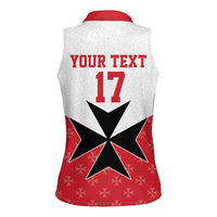 Custom Malta Football Champions Women Sleeveless Polo Shirt Sporty Style