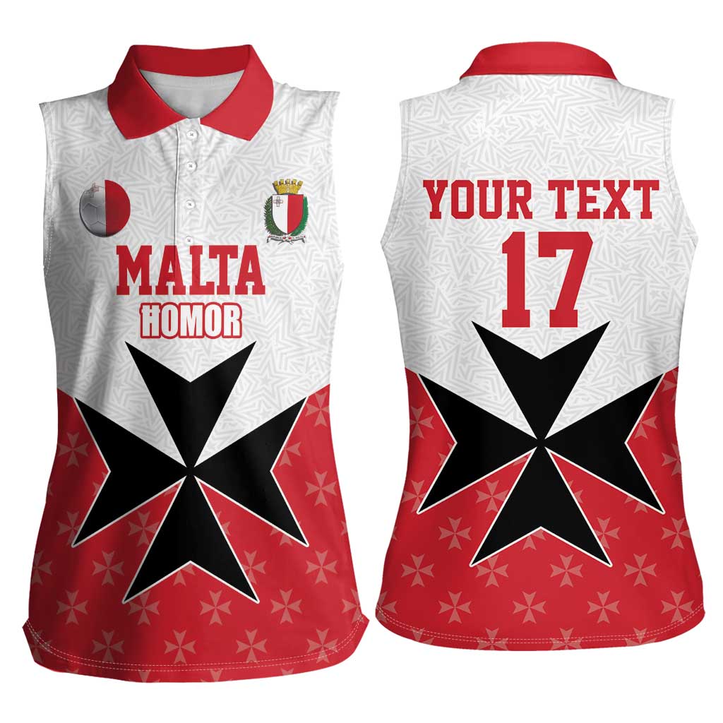 Custom Malta Football Champions Women Sleeveless Polo Shirt Sporty Style