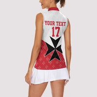 Custom Malta Football Champions Women Sleeveless Polo Shirt Sporty Style
