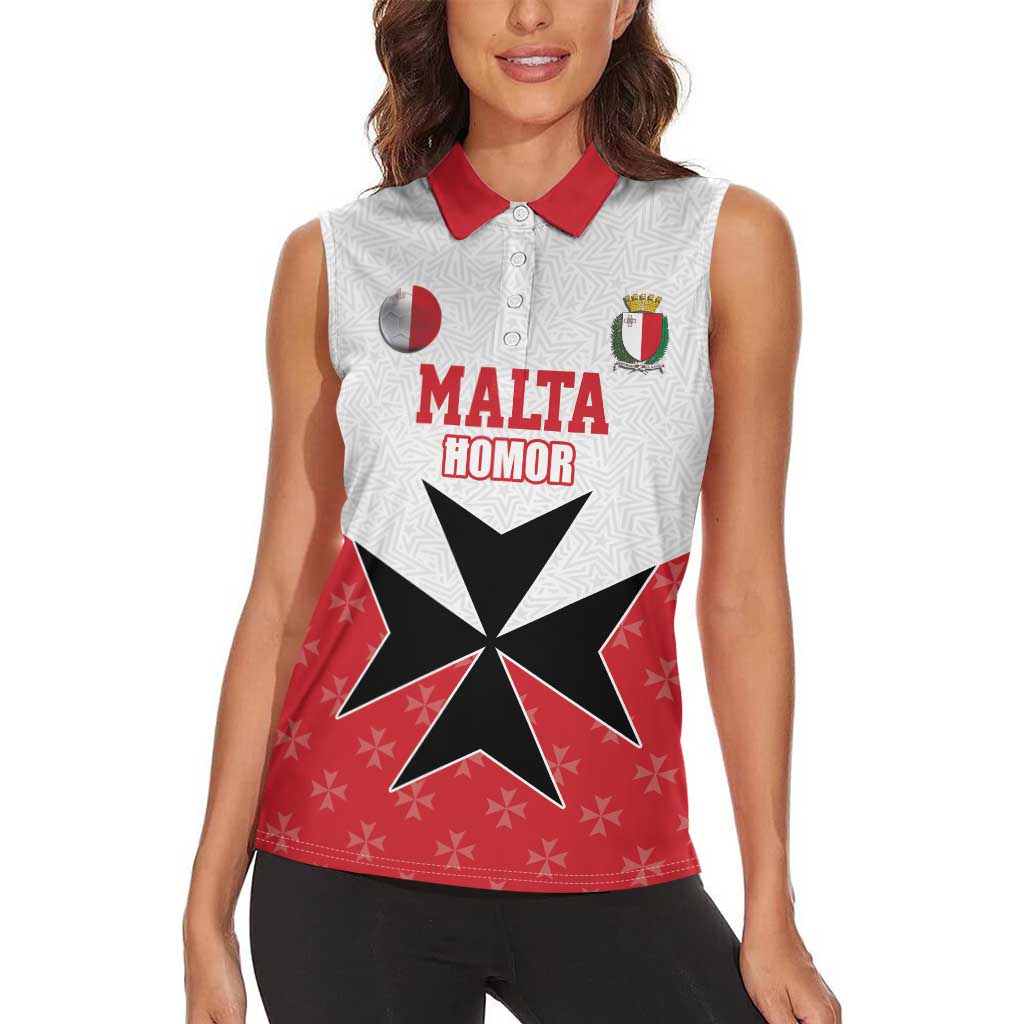 Custom Malta Football Champions Women Sleeveless Polo Shirt Sporty Style