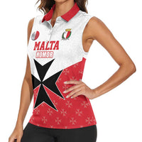 Custom Malta Football Champions Women Sleeveless Polo Shirt Sporty Style