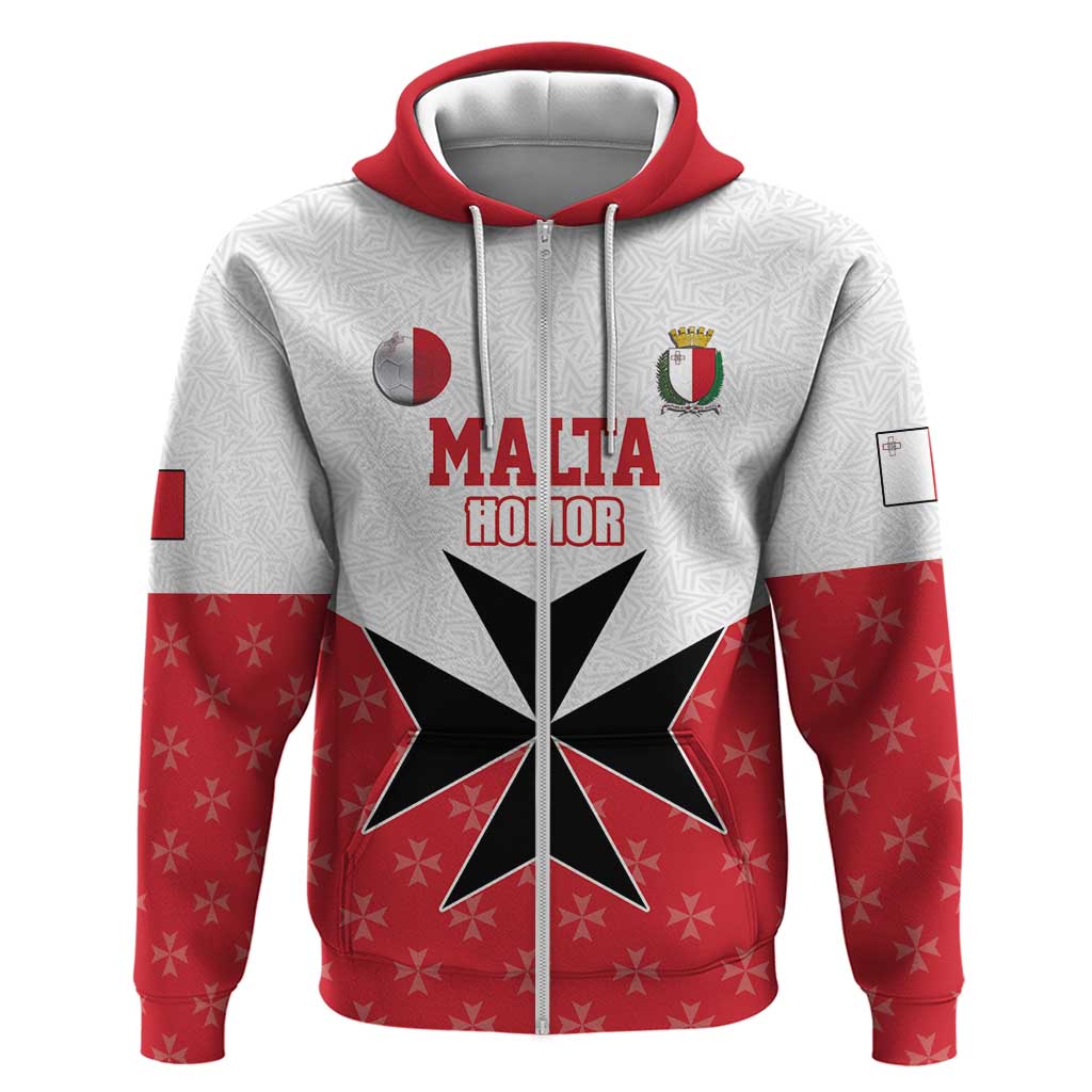 Custom Malta Football Champions Zip Hoodie Sporty Style