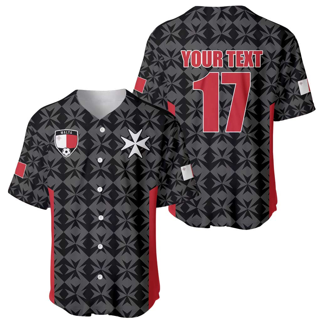 Custom Malta Football Jersey Go Champions Baseball Jersey Black Style