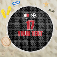 Custom Malta Football Jersey Go Champions Beach Blanket Black Style