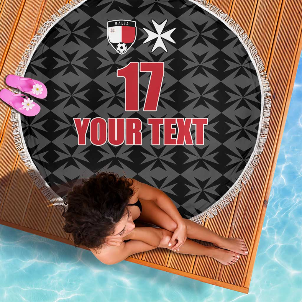 Custom Malta Football Jersey Go Champions Beach Blanket Black Style