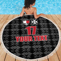Custom Malta Football Jersey Go Champions Beach Blanket Black Style