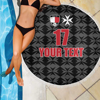 Custom Malta Football Jersey Go Champions Beach Blanket Black Style
