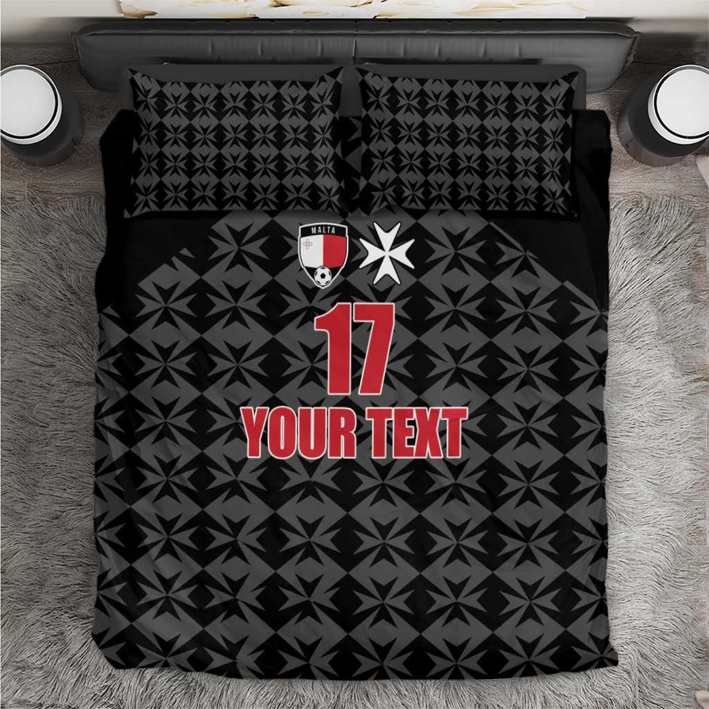 Custom Malta Football Jersey Go Champions Bedding Set Black Style