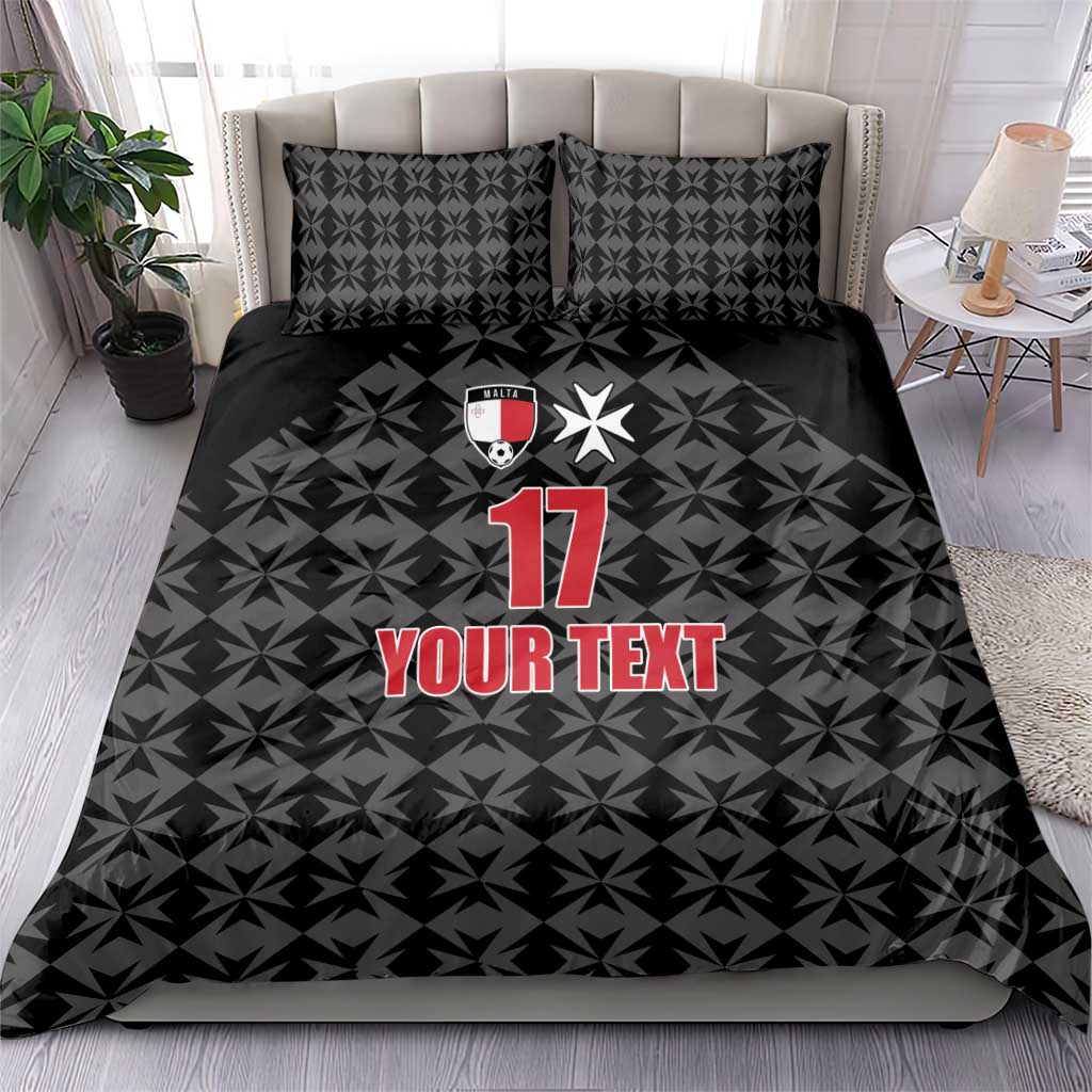 Custom Malta Football Jersey Go Champions Bedding Set Black Style