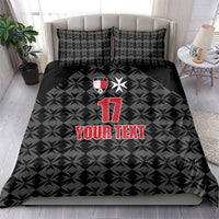 Custom Malta Football Jersey Go Champions Bedding Set Black Style