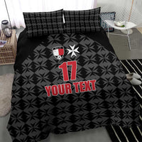Custom Malta Football Jersey Go Champions Bedding Set Black Style