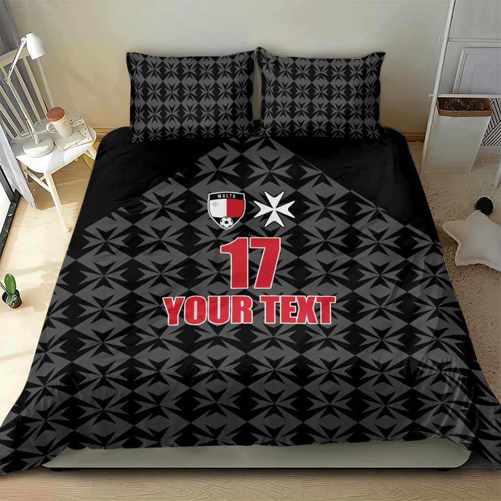 Custom Malta Football Jersey Go Champions Bedding Set Black Style