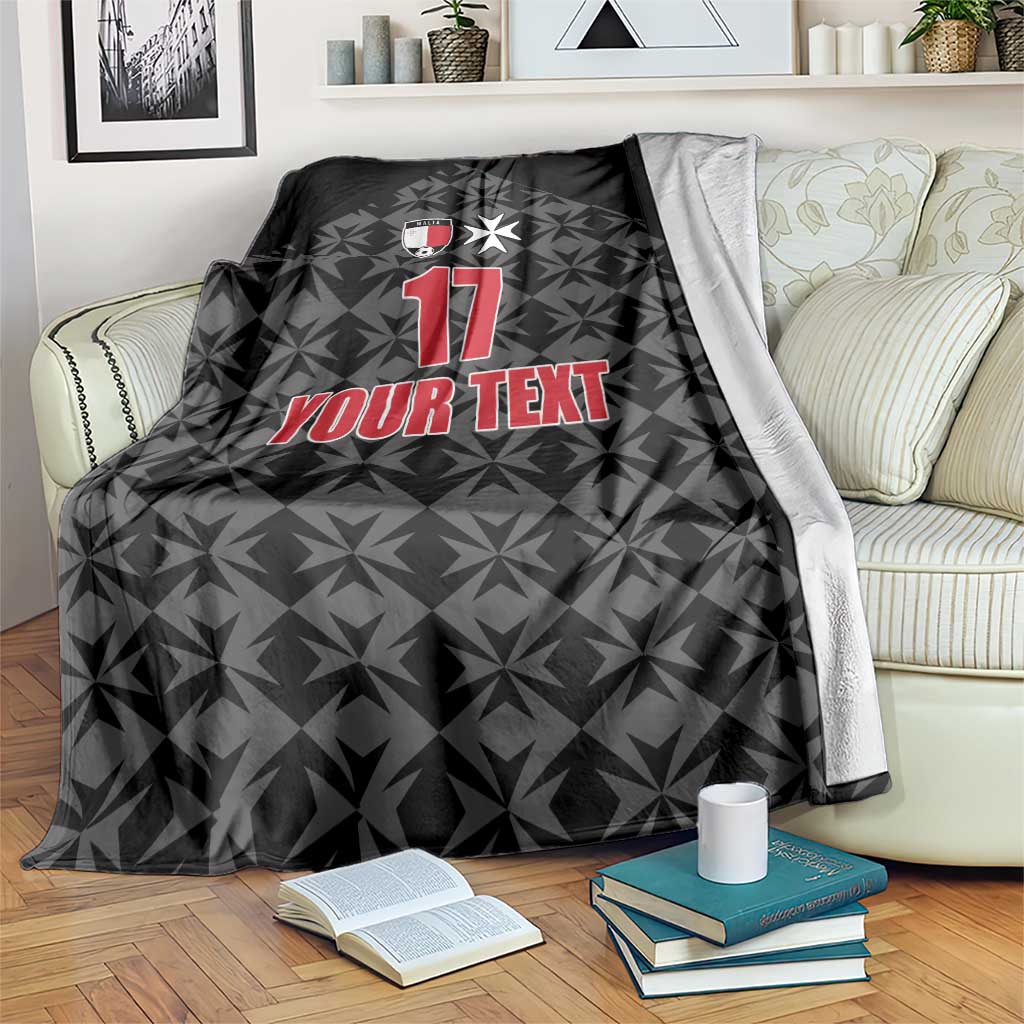 Custom Malta Football Jersey Go Champions Blanket Black Style