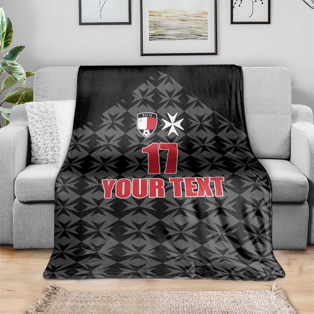 Custom Malta Football Jersey Go Champions Blanket Black Style