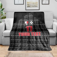 Custom Malta Football Jersey Go Champions Blanket Black Style