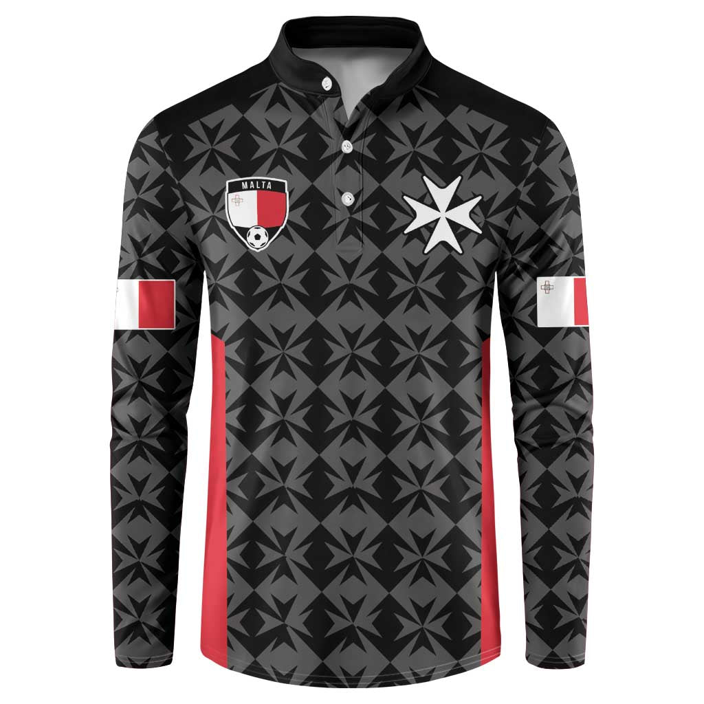 Custom Malta Football Jersey Go Champions Button Sweatshirt Black Style