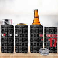 Custom Malta Football Jersey Go Champions 4 in 1 Can Cooler Tumbler Black Style