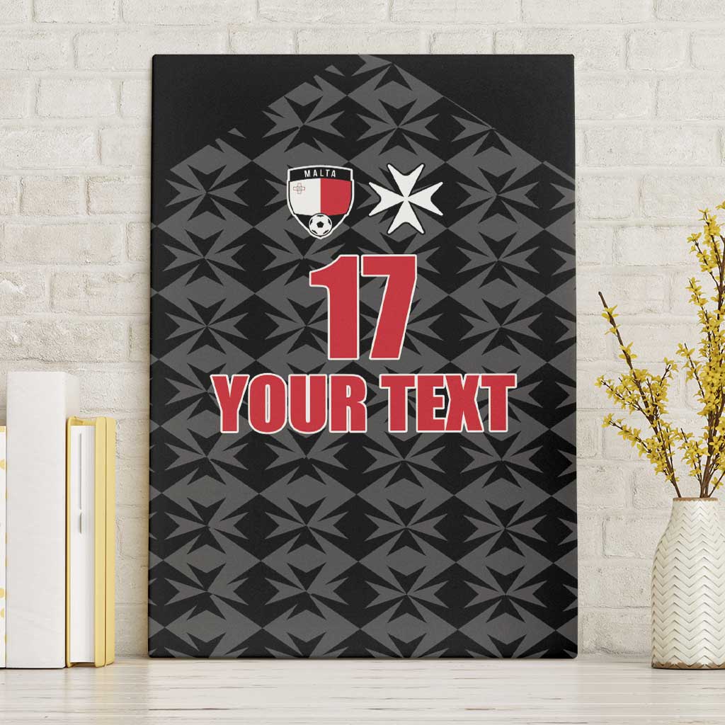 Custom Malta Football Jersey Go Champions Canvas Wall Art Black Style