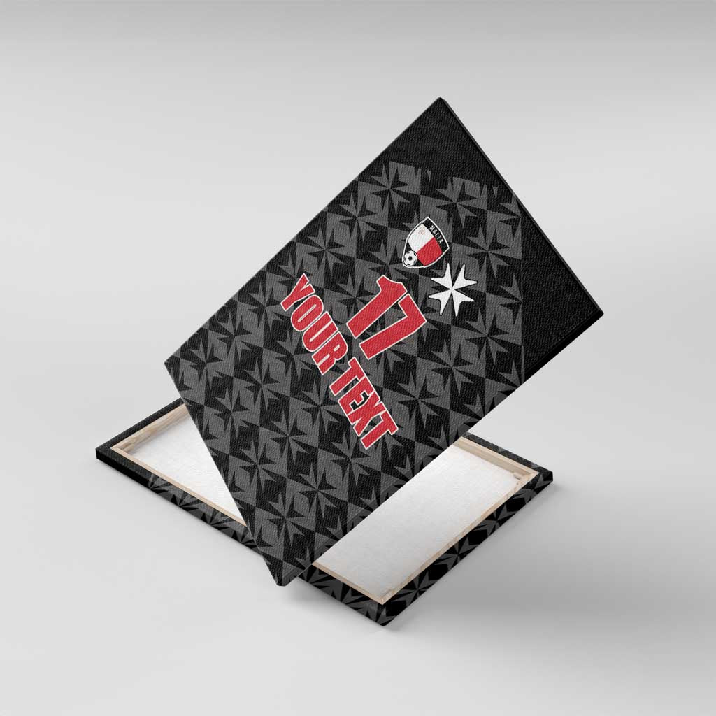 Custom Malta Football Jersey Go Champions Canvas Wall Art Black Style