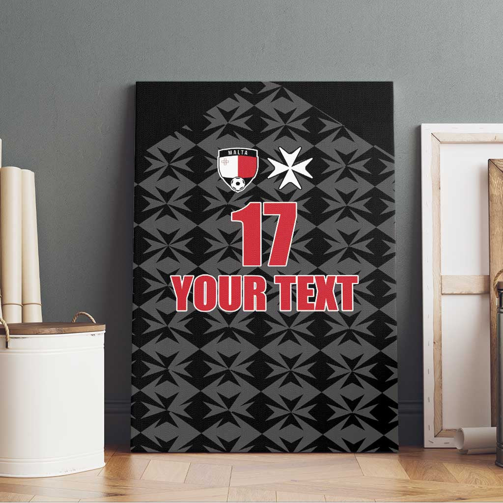Custom Malta Football Jersey Go Champions Canvas Wall Art Black Style