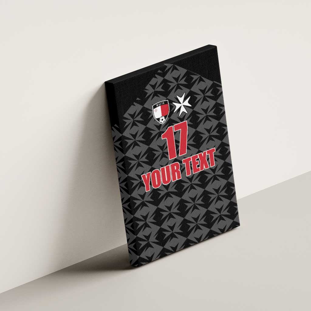 Custom Malta Football Jersey Go Champions Canvas Wall Art Black Style