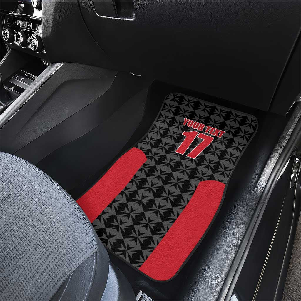 Custom Malta Football Jersey Go Champions Car Mats Black Style