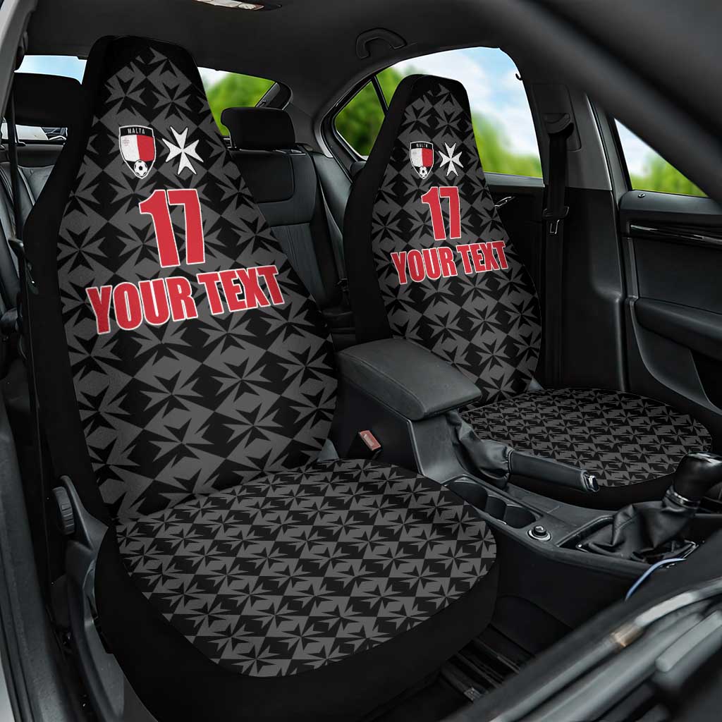 Custom Malta Football Jersey Go Champions Car Seat Cover Black Style