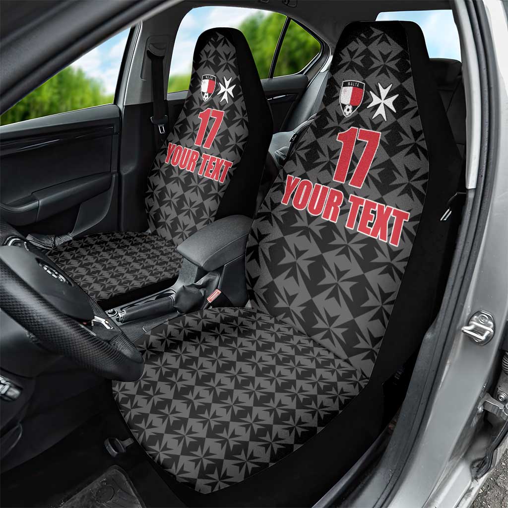 Custom Malta Football Jersey Go Champions Car Seat Cover Black Style