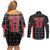 Custom Malta Football Jersey Go Champions Couples Matching Off Shoulder Short Dress and Long Sleeve Button Shirt Black Style