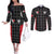 Custom Malta Football Jersey Go Champions Couples Matching Off The Shoulder Long Sleeve Dress and Long Sleeve Button Shirt Black Style