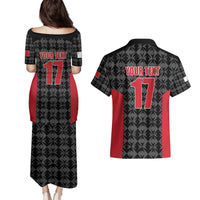 Custom Malta Football Jersey Go Champions Couples Matching Puletasi and Hawaiian Shirt Black Style