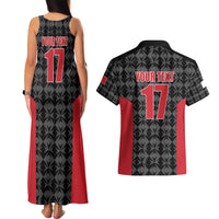 Custom Malta Football Jersey Go Champions Couples Matching Tank Maxi Dress and Hawaiian Shirt Black Style
