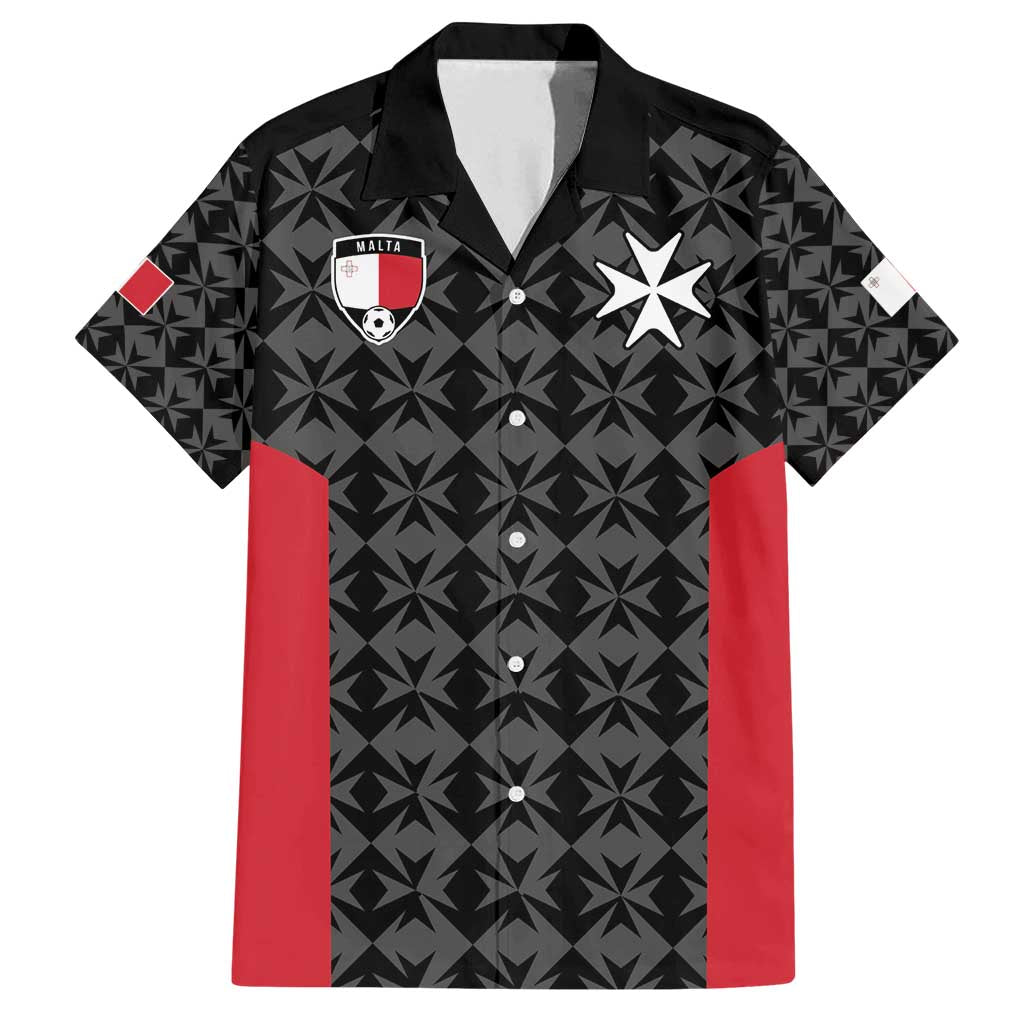 Custom Malta Football Jersey Go Champions Family Matching Long Sleeve Bodycon Dress and Hawaiian Shirt Black Style