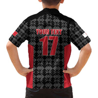 Custom Malta Football Jersey Go Champions Family Matching Off The Shoulder Long Sleeve Dress and Hawaiian Shirt Black Style